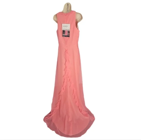 Silhouette's Gown Sleeveless Floor Length Coral Size 8 - Picture 5 of 13